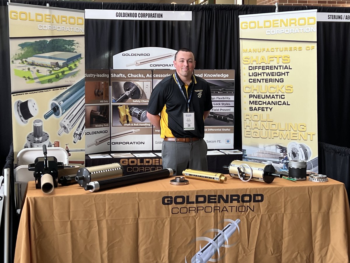 It was a great day in Green Bay, WI at the <a href="/PackStrat/">Packaging Strategies</a> Converter's Expo! Russ and Evan Roberts enjoyed meeting with everyone who stopped by our booth, and discussing the latest shafts, chucks and shaft handling equipment from Goldenrod Corporation #converting #shafts #chucks