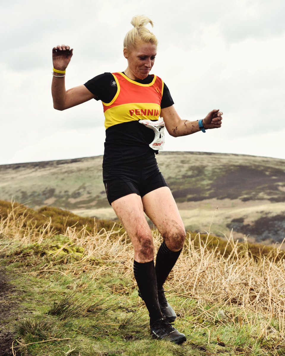 Second counter in the English Champs Fell Races: Lads Leap. I’m smiling because I’m  being chased by Wendy Dodds the 73 year old fell running legend. ( she beat me by 24 seconds)