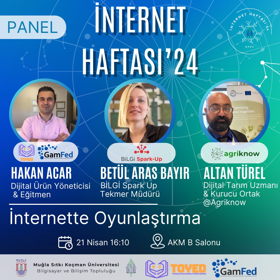 Muğla Sıtkı Koçman Üniversitesi Bilgisayar ve Bilişim Topluluğu, internet haftasına özel düzenlediği 3 günlük etkinliğinde Toyed & Gamfed Türkiye’den üç değerli gönüllümüzü ağırlayacak. Etkinliği kaçırmayın! #gamfedtürkiye #muğlasıtkıkoçman #bilgisayarvebilişimtopluluğu #toyed