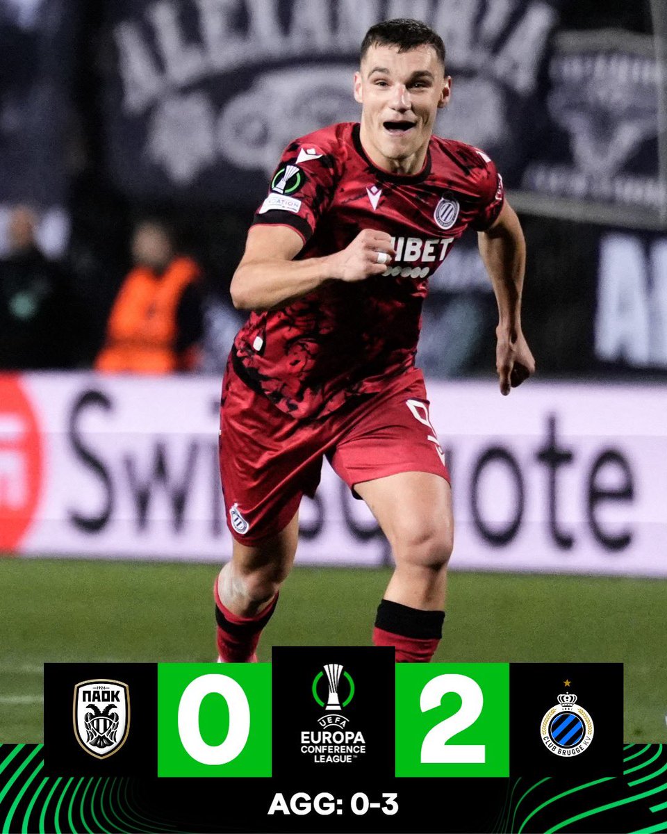 Conf_League's tweet photo. Jutglà’s double secures Club Brugge’s spot in the semi-finals 👏

#UECL https://t.co/hLMneANttx