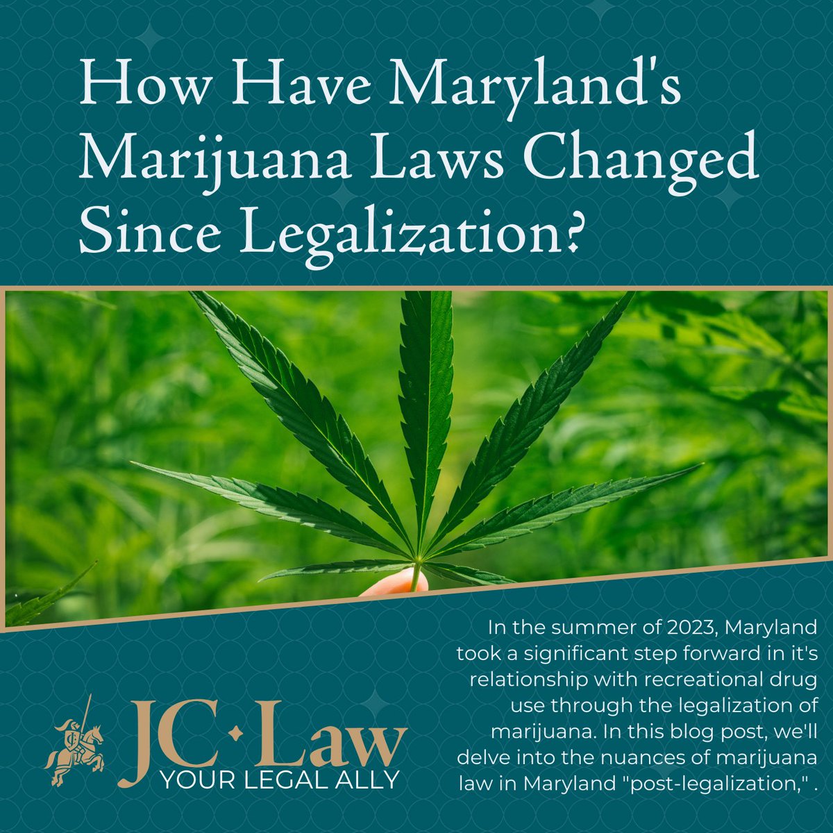 With 4/20 quickly approaching, we wanted to take a look at how marijuana laws have changed in Maryland since legalization last summer. Check out our latest blog post for an in-depth look into the legislation and how it has changed. #criminaldefense  hubs.li/Q02tnRjs0