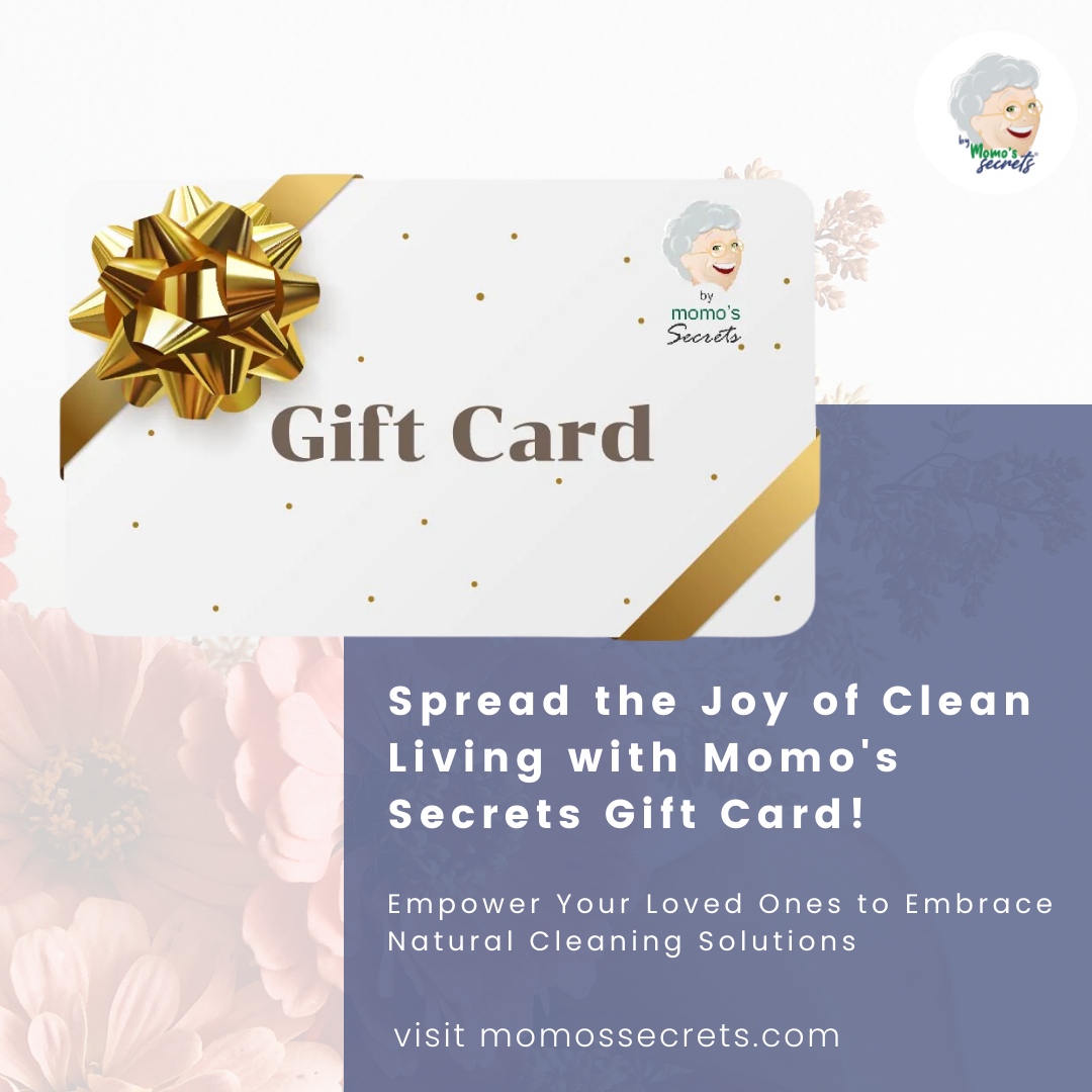 Momo's Secrets Gift Card offers $10 to friends and family for a cleaner, greener home by choosing Simply Magic products, promoting a healthier, more sustainable lifestyle.

#CleanLiving #GiftOfClean #HealthyHome #NaturalCleaning #EcoFriendlyGift