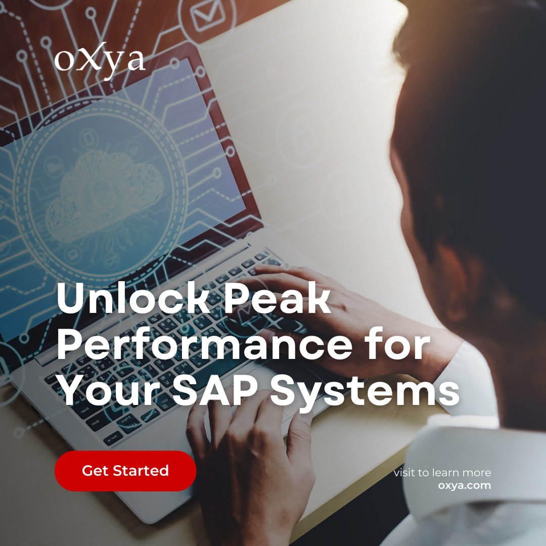 Ensure optimal performance and reliability for your SAP systems with oXya's comprehensive support services:

Tap into our expertise to optimize your SAP systems today! brnw.ch/21wIXwe

#oXya #SAPSupport #ManagedCloud #RISEwithSAP 🌐💼