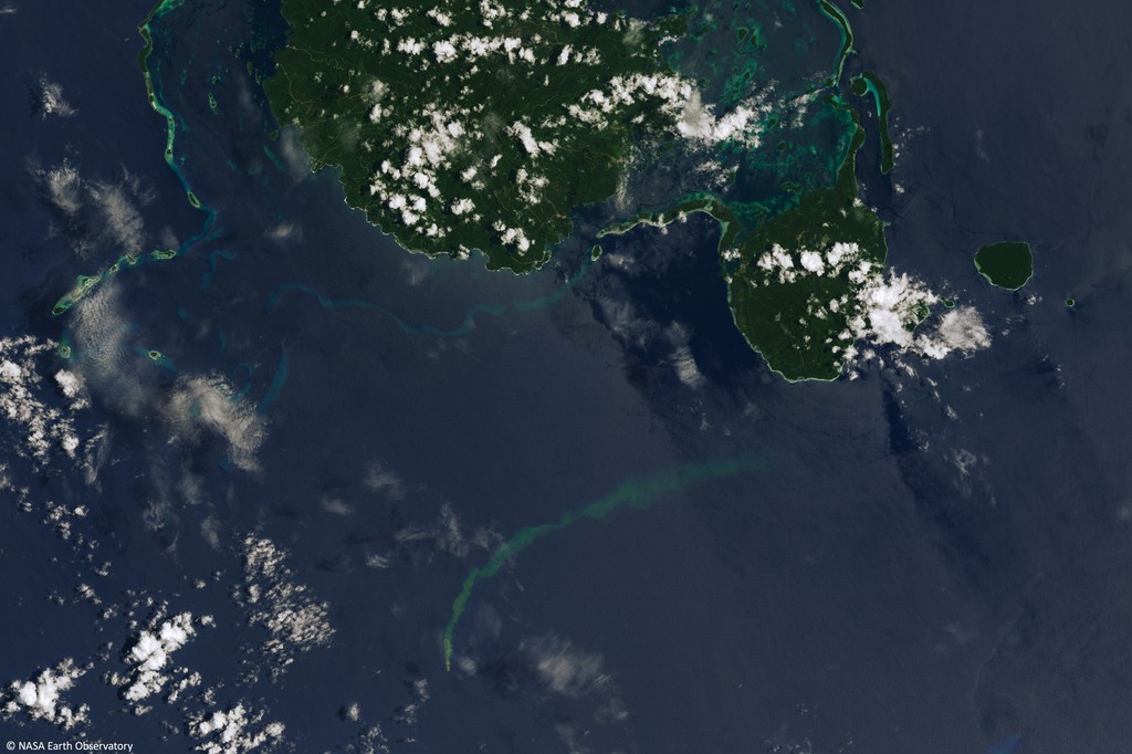 raspishake's tweet photo. Just a bit more than a month ago, the #Kavachi submarine #volcano (one of the most active in the #Pacific) showed an extensive plume of discolored water in the #SolomonSea.
Explore it all in the article and pictures on @nasaearth ➡️ https://t.co/AKTxZxNaSK https://t.co/2Tp2GGxgYI