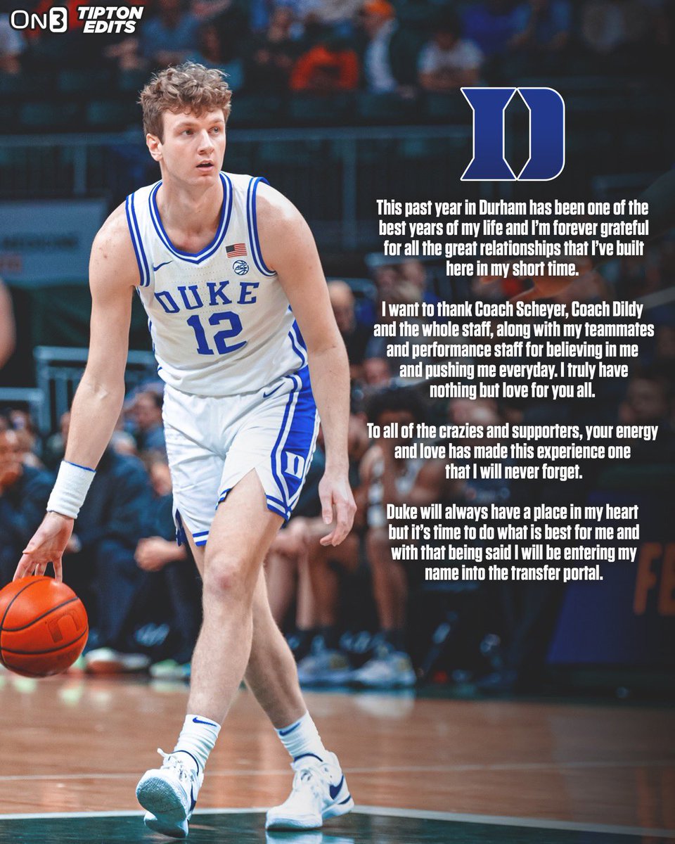 Time for a new chapter 💙💙 Thank you Duke