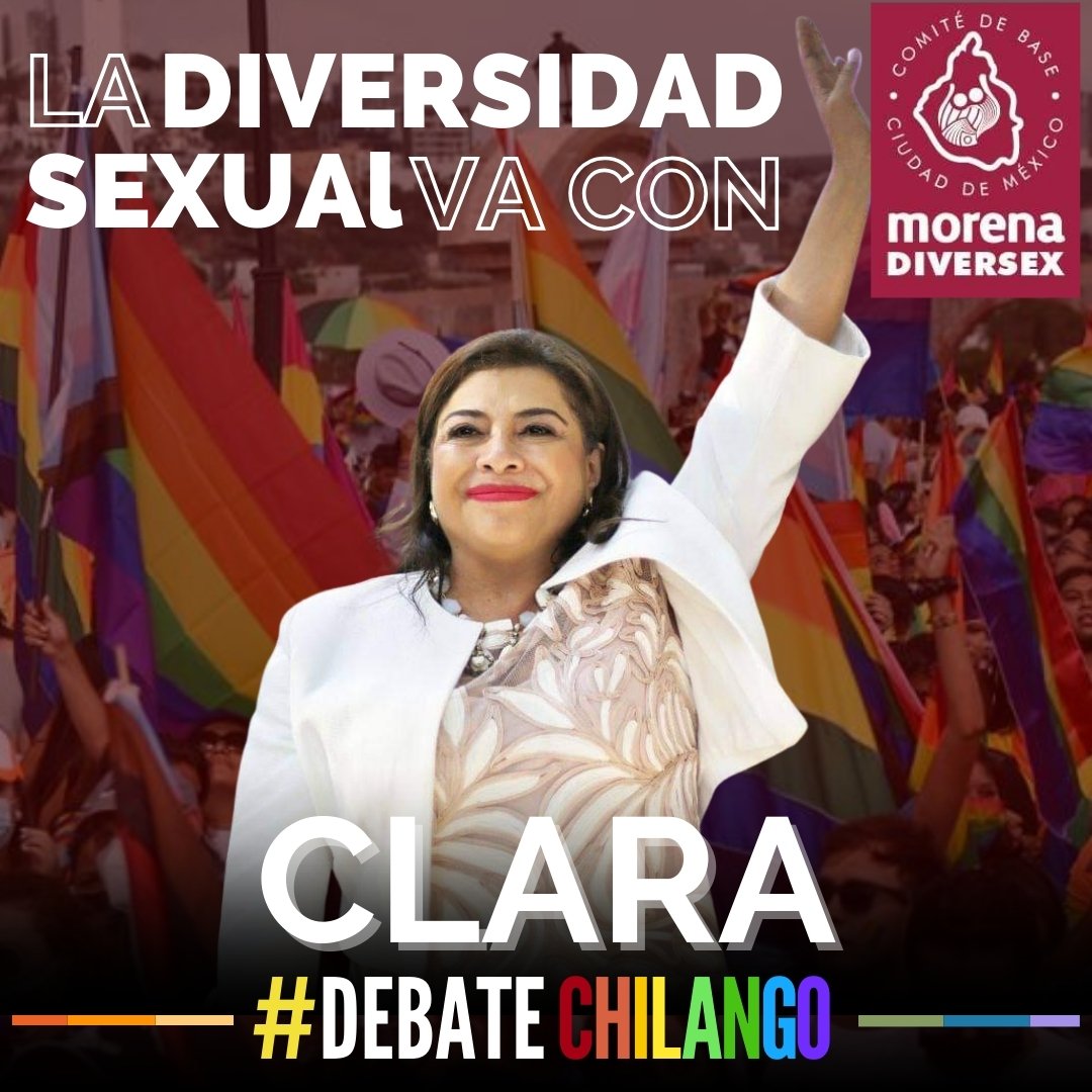 📍 Este próximo domingo 21, tenemos una cita para acompañar a nuestra candidata a la Jefatura de Gobierno, @ClaraBrugadaM, en el 2do #DebateChilango en punto de las 20 horas a través de las redes sociales del @iecm. 🏳️‍🌈🏳️‍⚧️

#ciudaddiversa #CiudadDeDerechos