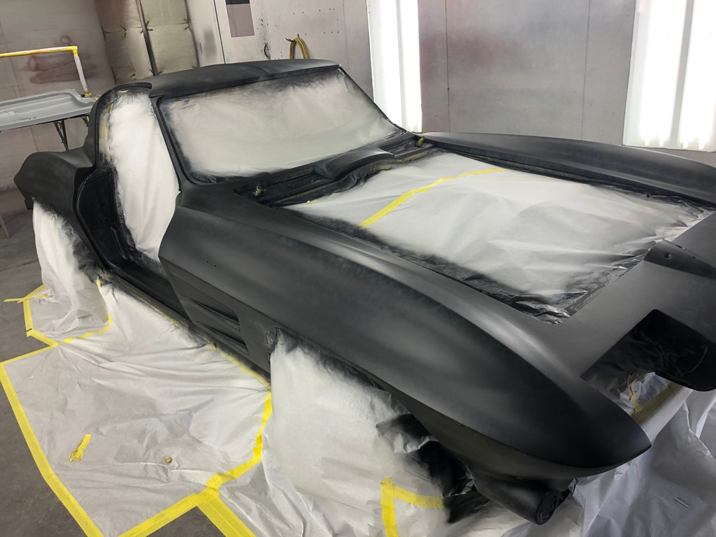 Raleigh_Speed's tweet photo. 63 split window is in primer and guide-coat. https://t.co/o8cuxY9I7J