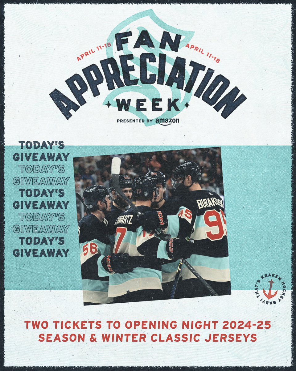 Tickets to next season’s opening night & two Winter Classic jerseys?! 😍 Follow the #SeaKraken & hit that repost button for your chance to win on the final day of Fan Appreciation week, pres. by @amazon!