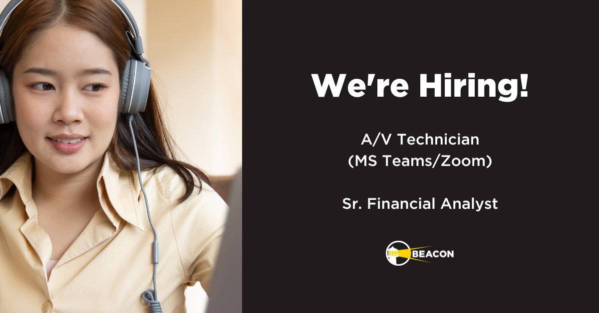 Check out these new roles from some of our client partners. 
A/V Technician (MS Teams/Zoom): beacontechinc.com/careers/a-v-te…
Sr. Financial Analyst: beacontechinc.com/careers/senior…
All roles: beacontechinc.com/careers/
#beacontechnologies #ITstaffing #hiring