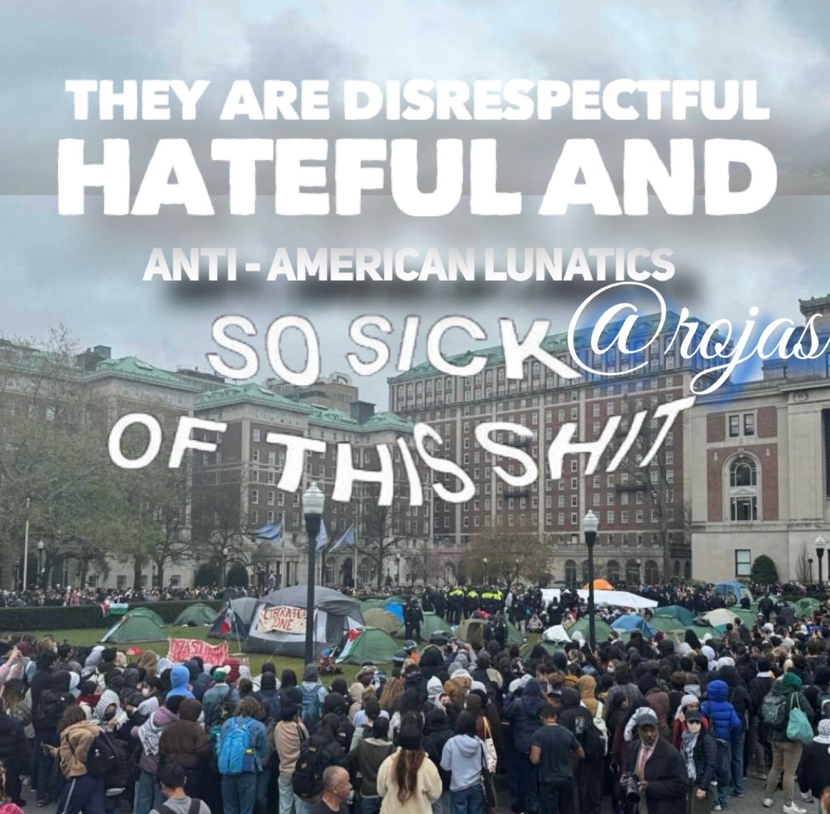 Anti - Israel protesters disrupt Columbia University. Get out of this country !!!
