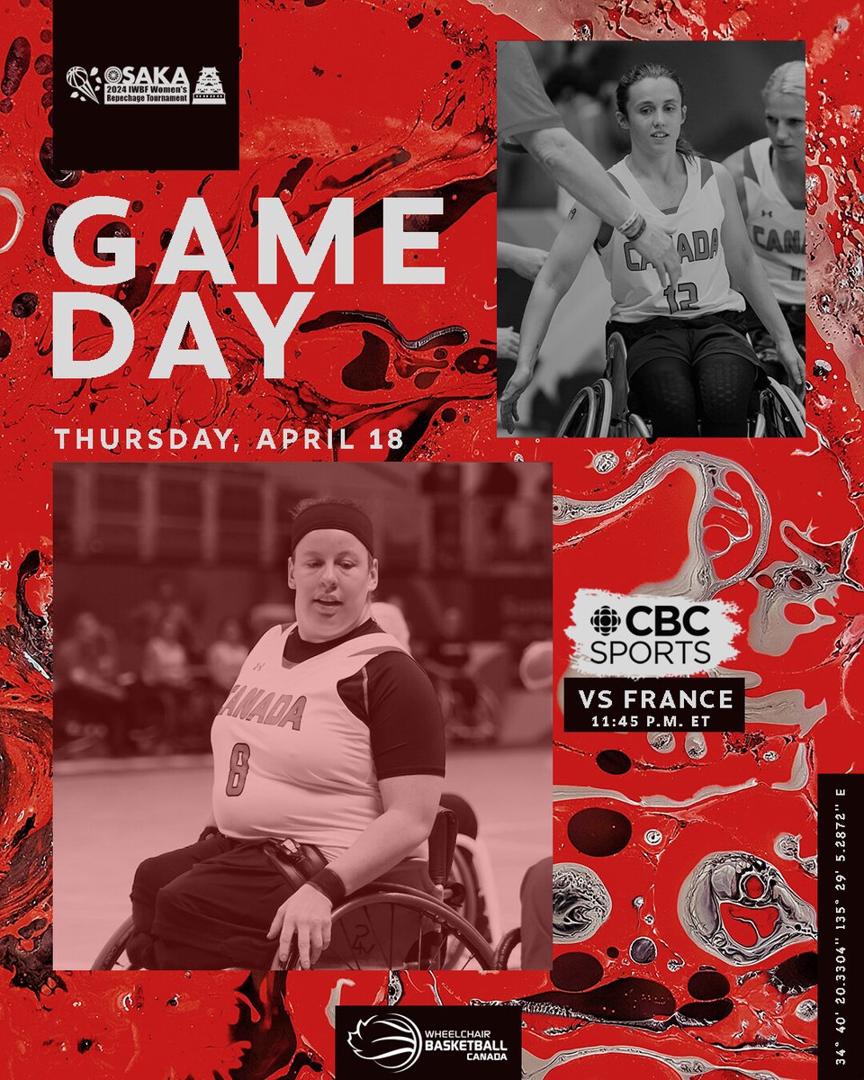 Canada wraps up group play at the Women’s IWBF Repechage Tournament against France at 11:45 p.m. ET.

Watch here: tinyurl.com/fpzc8h65

#TeamCanada | #Wheelchairbasketball | #roadtoparis2024 | #LastChanceforParis