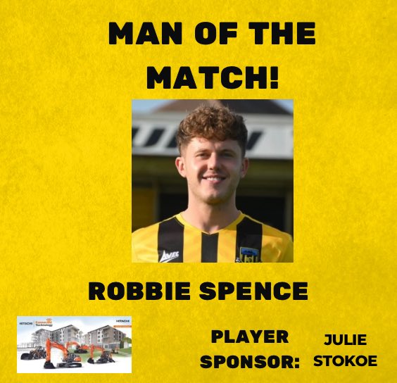 Your @hitachi_uk MOTM tonight is Robbie Spence, well played👏 #WeAreHebburnTown🐝