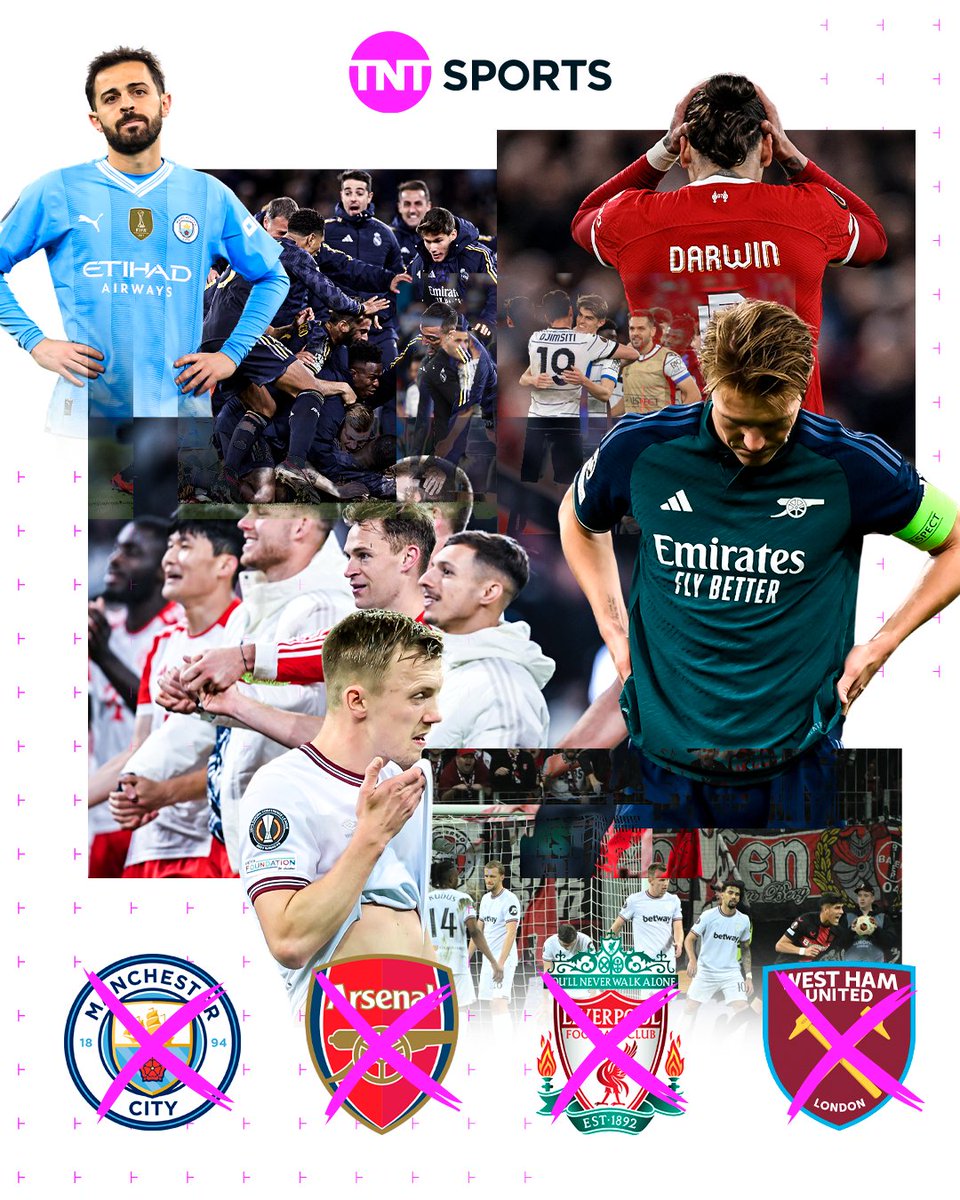 footballontnt's tweet photo. Four out of five English teams have exited Europe this week 😳 https://t.co/BC8Gg3MuU1