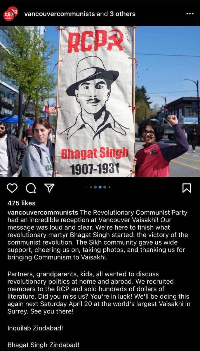Someone should really question the committee here and the organisers of the Nagar Kirtan, if they are separate, why is filthy Marxism and it's adherents being allowed to brainwash Sikh kids on Vaisakhi? Why is an anti- religious ideology being promoted among Sikhs?