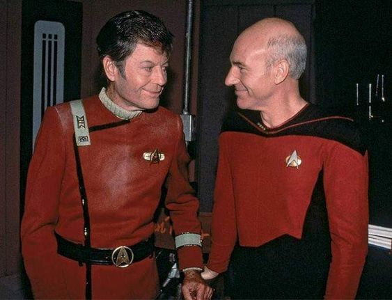 McCoy & Picard #startrek #startrektos #startrektng #cast #scifi #tvseries #quotes #fun #humor #patrickstewart #deforestkelley