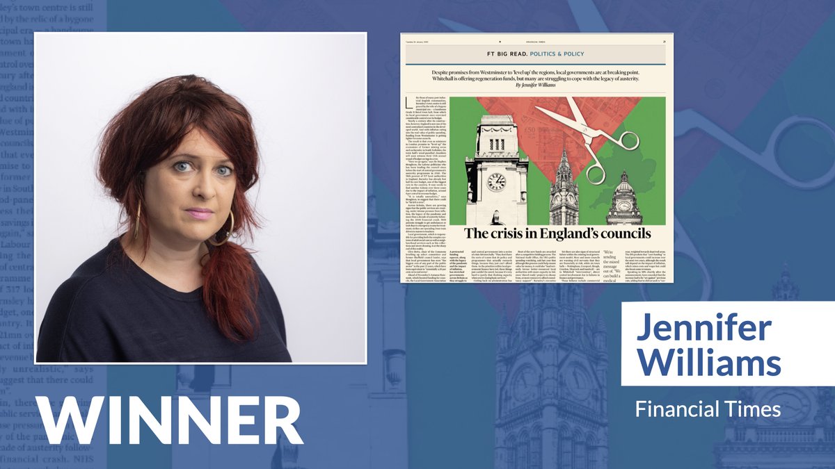 Congratulations to The #PressAwards Broadsheet Feature Writer of the Year category winner Jennifer Williams / @FT