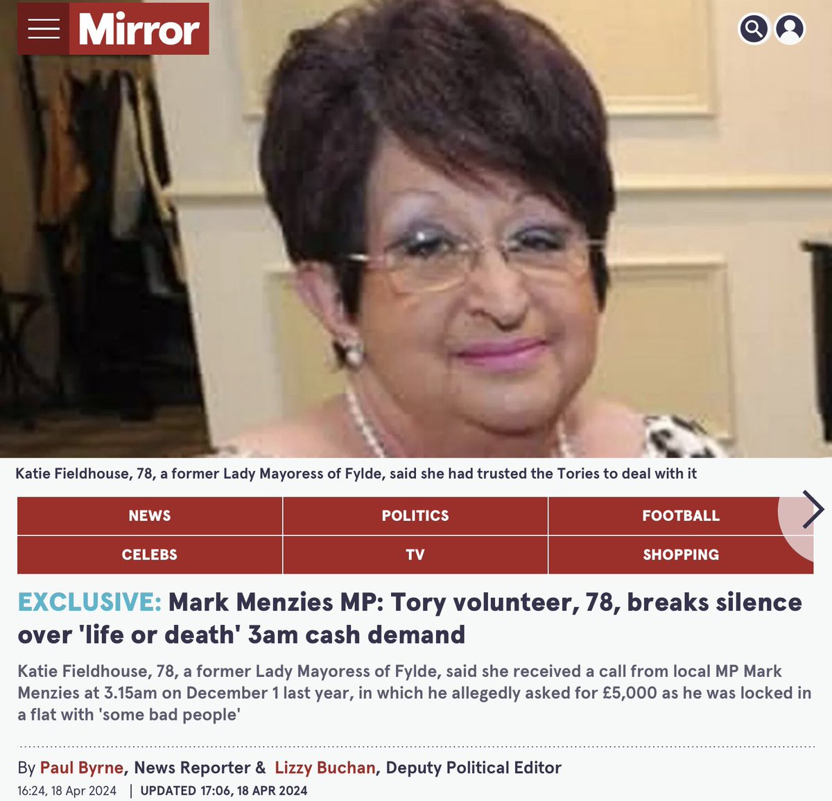 So you’re 78 and you get woken up by a call from Mark Menzies wanting £5,000, do you : 1 tell him to fuck off Or 2 tell him to fuck off mirror.co.uk/news/politics/…