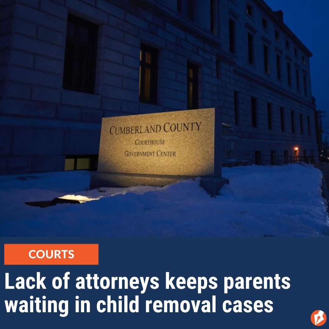 The number of child protection cases in Maine needing attorneys on any individual day has skyrocketed. Meanwhile, the number of attorneys able to take cases each day has fallen from 100 in May 2022 to the mid-30s last month. READ: buff.ly/3U7mKPO