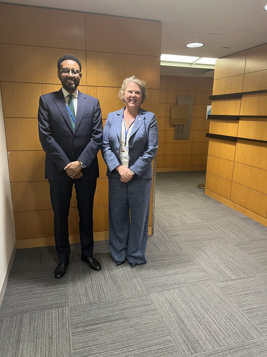 It was a pleasure to meet with the Minister of Development of #Norway @AnneBeathe_ during the #SpringMeetings today . We discussed the progress of #Somalia’s economic reform successes and post HIPC priorities. We are grateful for Norways unwavering support @NorwayInSomalia.