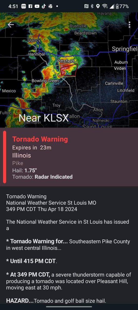 #BREAKING 😮😮😮
Take Shelter Now!!! Tornado Warning!! For Pike County, Illinois!!!
#Illinois #Tornado #PikeCounty #Tornado #deprem