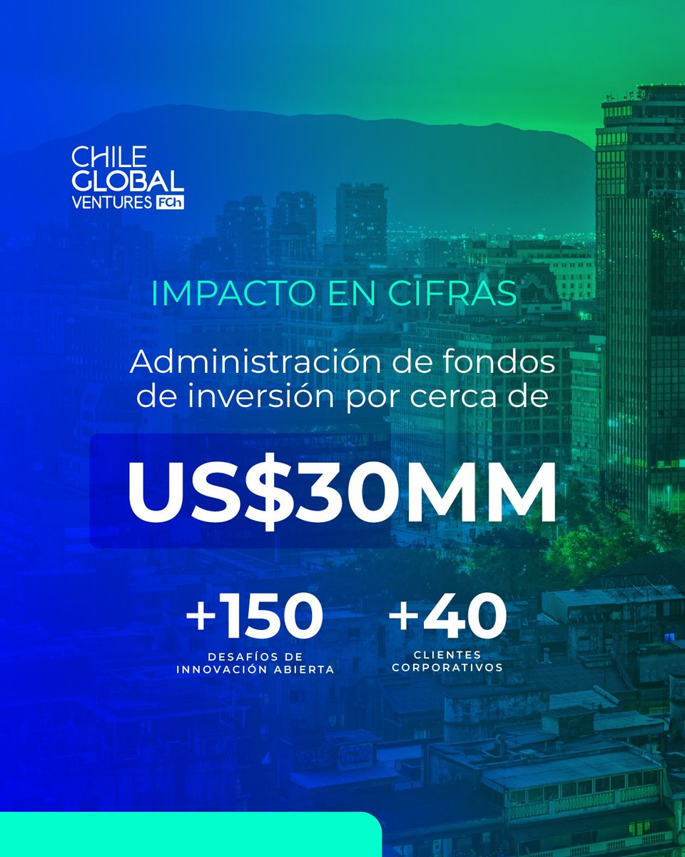 #ImpactoCGV | En ChileGlobal Ventures buscamos habilitar y potenciar ecosistemas capaces de contribuir significativamente con nuevas soluciones a desafíos de la humanidad para el desarrollo sostenible de Chile 💥📈.

Conoce nuestras cifras 👇🏻