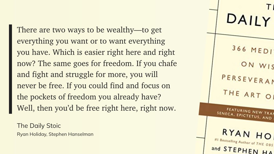 Solid rule to live by - want the things you already have.