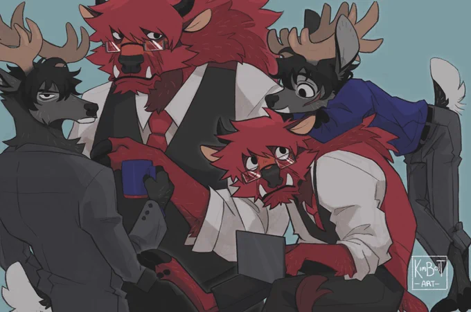 Made some more Kekkai sensen furries (I was supposed to work on the other members but one sketch led to another…) 