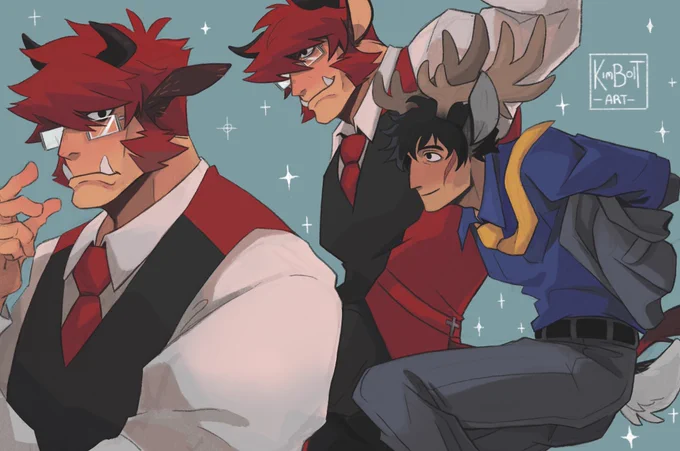 Made some more Kekkai sensen furries (I was supposed to work on the other members but one sketch led to another…) 