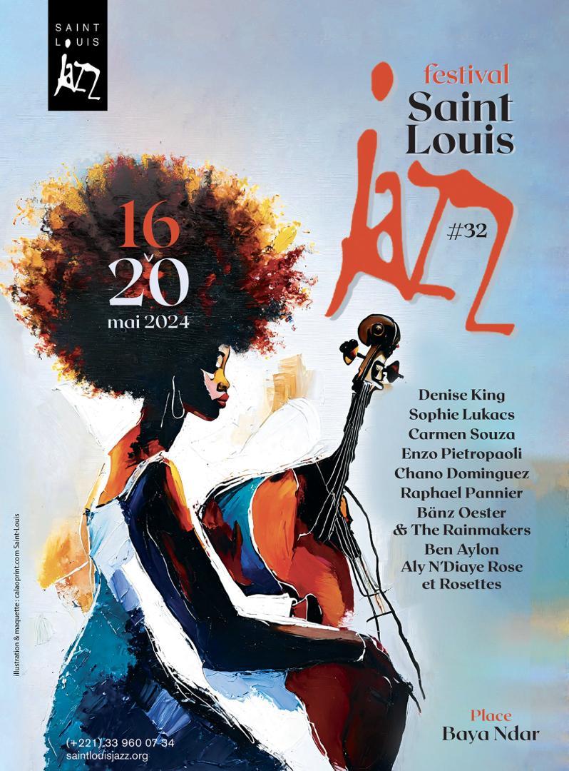 Voici l'affiche de la 32éme édition du Festival international de Jazz de Saint Louis, qui se déroulera du 16 au 20 mai 2024 ⤵️ #SaintLouisJazz saintlouisjazz.org #senegal 🇸🇳 #JazzFestival2024 #JazzFestival #SaintLouisJazz2024