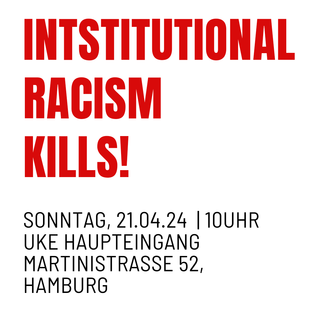 BlackCommunit20's tweet photo. #JusticeForMbobda
5. Gedenkkundgebung zu Ehren von Bruder Tonou Mbobda vor dem UKE Hamburg 
🗓️ Datum: Sonntag, 21.04.24
⏰ Uhrzeit: 10 AM
 📍  Ort: UKE Martinistraße 52, 20251 Hamburg
Lasst uns gemeinsam für notwendige Veränderungen eintreten!
WIR SEHEN UNS !!!
#TouchONE_TouchALL https://t.co/Bpx9dU2PfE