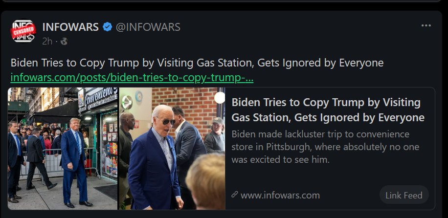 infowars.com/posts/biden-tr…

#BidenWorstPresidentEver  #BidenApproval  #Bidenomics