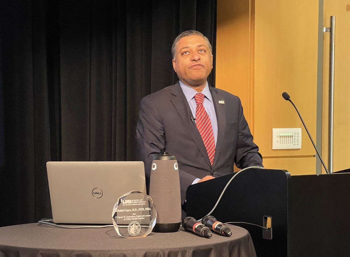 Today, @DrGupta46, an alumnus of the University of Alabama at Birmingham, delivered the 2024 Carole W. Samuelson Endowed Lecture in Public Health Practice at the UAB School of Public Health. @UABNews @uabsoph