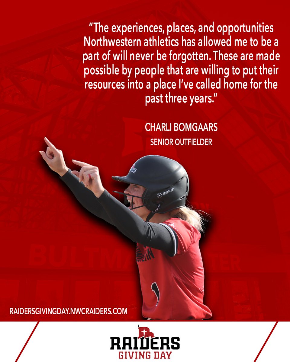 Your generous donations directly impact our Raider softball student-athletes' experiences! 🚩🥎

Support softball 🔗: raidersgivingday.nwcraiders.com/campaigns/soft…
