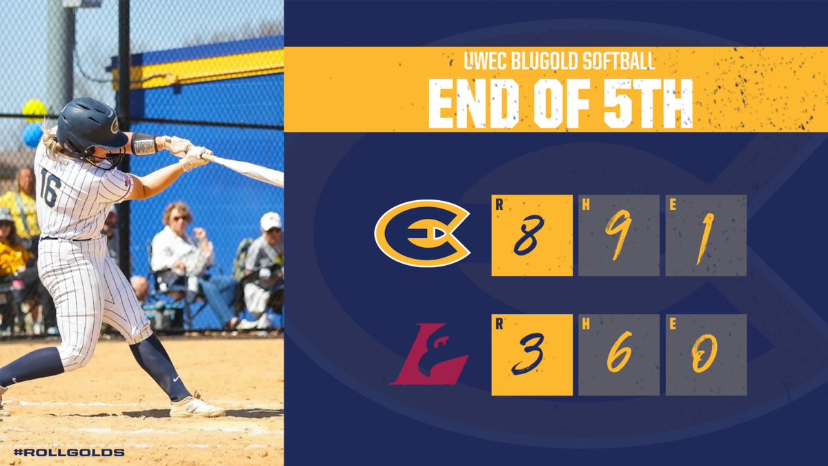 💥GRAND SALAMI💥 Molly Marquardt blasts her 5th home run of year with the bases loaded to extend the @UWECSoftball lead! #RollGolds