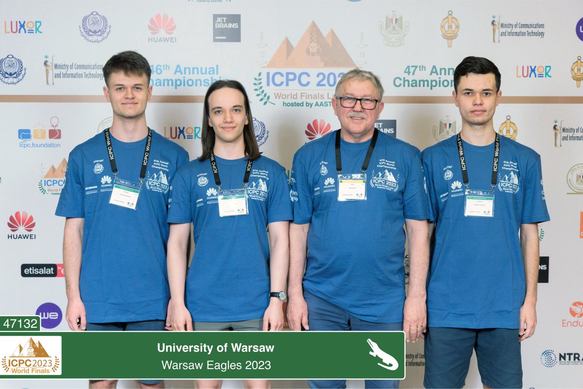 47 Contest - BRONZE #icpcwfluxor 9 The University of Tokyo (47093) 10 Tokyo Institute of Technology (47094) 11 Brigham Young University (47017) 12 University of Warsaw (47132)