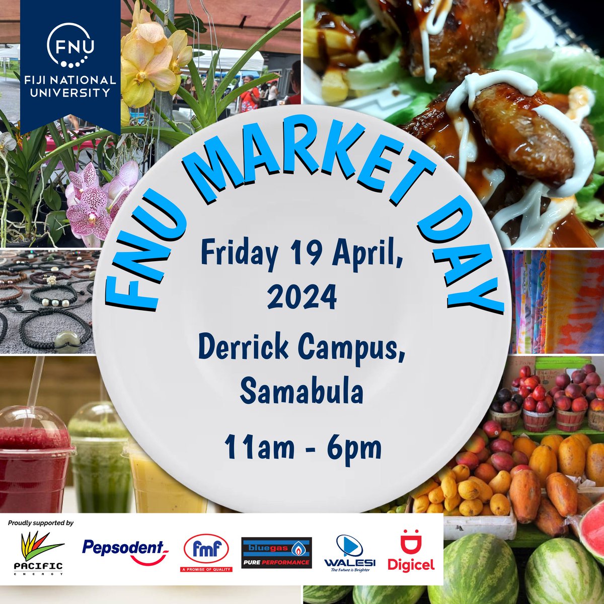 🎉 Get ready for the buzz TODAY!

🛍️ Explore our Market Day at Derrick Campus in Samabula from 11am - 6pm! 

Please contact Ronald Singh on email: ronaldsingh@fnu.ac.fj or Phone: 8651369 for more information. See you there!

 #MarketDay #DerrickCampus #FNUEvent