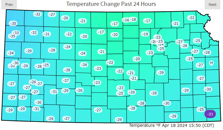 Just a bit chillier today compared to yesterday... #kswx