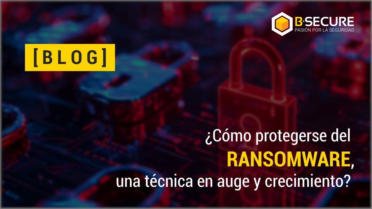 bsecureco's tweet photo. Te invitamos a leer este artículo✍️ donde además te ofrecemos el 𝙩𝙤𝙥 10 𝙙𝙚 𝙡𝙖𝙨 𝙧𝙚𝙘𝙤𝙢𝙚𝙣𝙙𝙖𝙘𝙞𝙤𝙣𝙚𝙨 más efectivas para evitar ser víctima de #ransomware.
https://t.co/HaoXb70svl
.
.
.
#Ciberseguridad #SOC #Ciberataques https://t.co/1tBcZIKSCQ