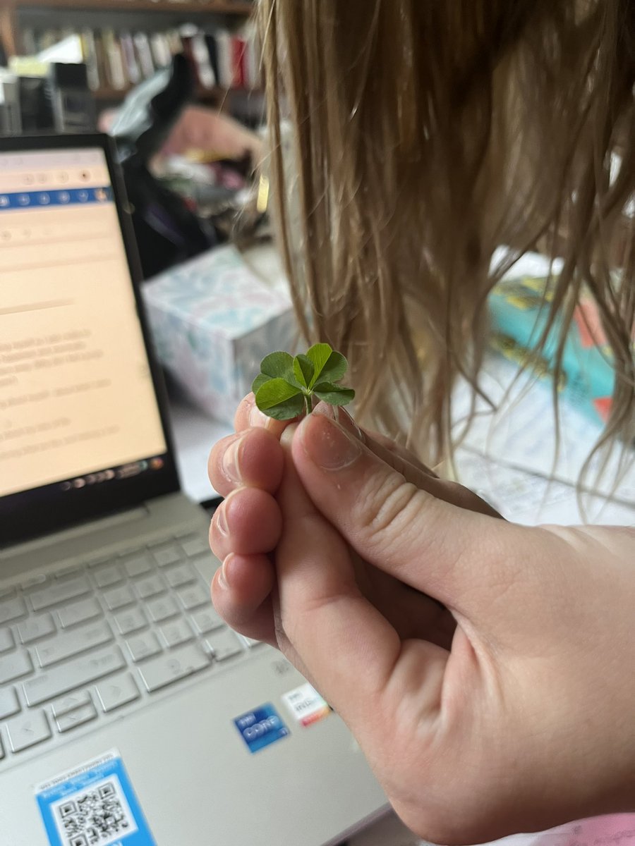 My yard must be the luckiest spot on earth: kids just found a dozen or so four-leaf clovers and one FIVE-leaf one! Now, I am off to play the lottery (or query my WIP, same same).