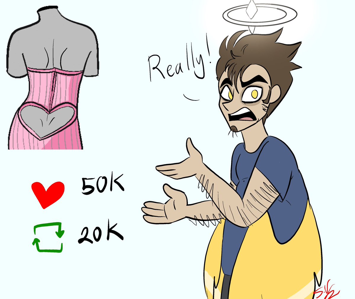 StarfireVega1's tweet photo. Give him a lot of like an repost so he can wear heart behind ^^ 
#hazbinhoteladam https://t.co/Ms3qtP9VVV