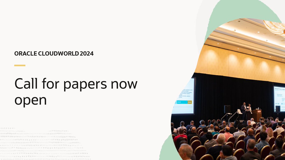 We’re excited to feature your most inspiring stories at #CloudWorld. Submit your ideas today: social.ora.cl/6018wQxyM