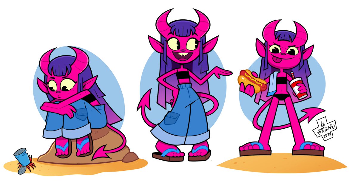 More of that demon girl. Decided to call her 'Violet,' and I'll prob only use her for those outfit challenges idk