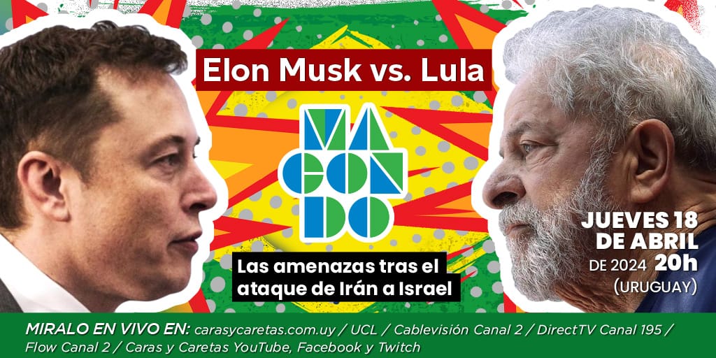 Hoy en #Macondo: la pelea entre Elon Musk y la justicia de Brasil con @noeselcaso, y la peligrosa expansión de la guerra en Medio Oriente. Junto a @inafinogenova y @leagrille por @CarasyCaretasuy: youtube.com/live/HYyCNm8Ls… 20h🇦🇷🇺🇾19h🇻🇪🇧🇴🇨🇱 18h🇪🇨🇨🇴🇵🇪 17h🇲🇽