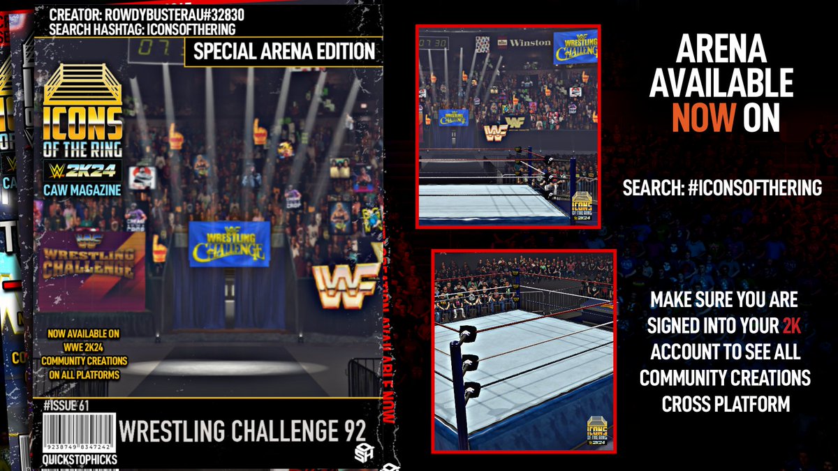 Pick up your copy of #WWE2K24 Icons of the Ring TWO PACK ARENAS magazine featuring Monday Night Raw '94 and Wrestling Challenge '92. Available now! Creator: @paulyj2685 Magazine Cover: @QuickStopHicks Search: #IconsOfTheRing