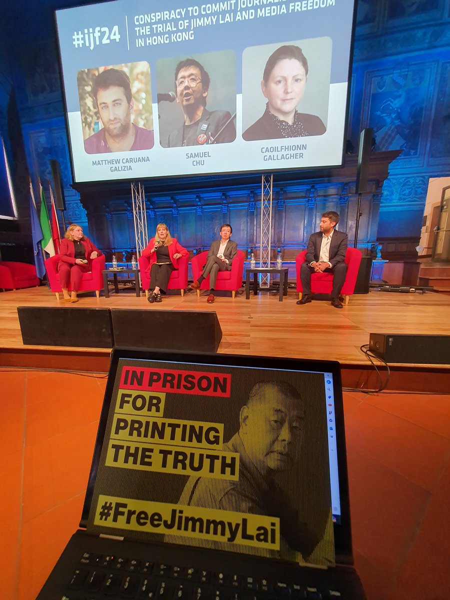 Sacrifices made by journalists and their families in defending democratic values are often heartbreaking. These speakers passionately advocate for press freedom. Thank you @caoilfhionnanna, @rebecca_vincent, @samuelmchu, @SupportJimmyLai & @mcaruanagalizia for your work. #ijf24