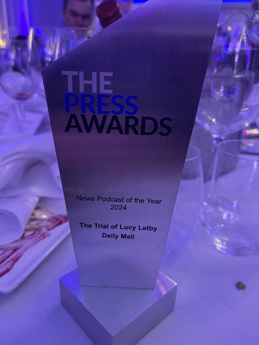 Me and @lizhull only went and bloody won #pressawards @LucyLetbyTrial @TheTrialPodcast