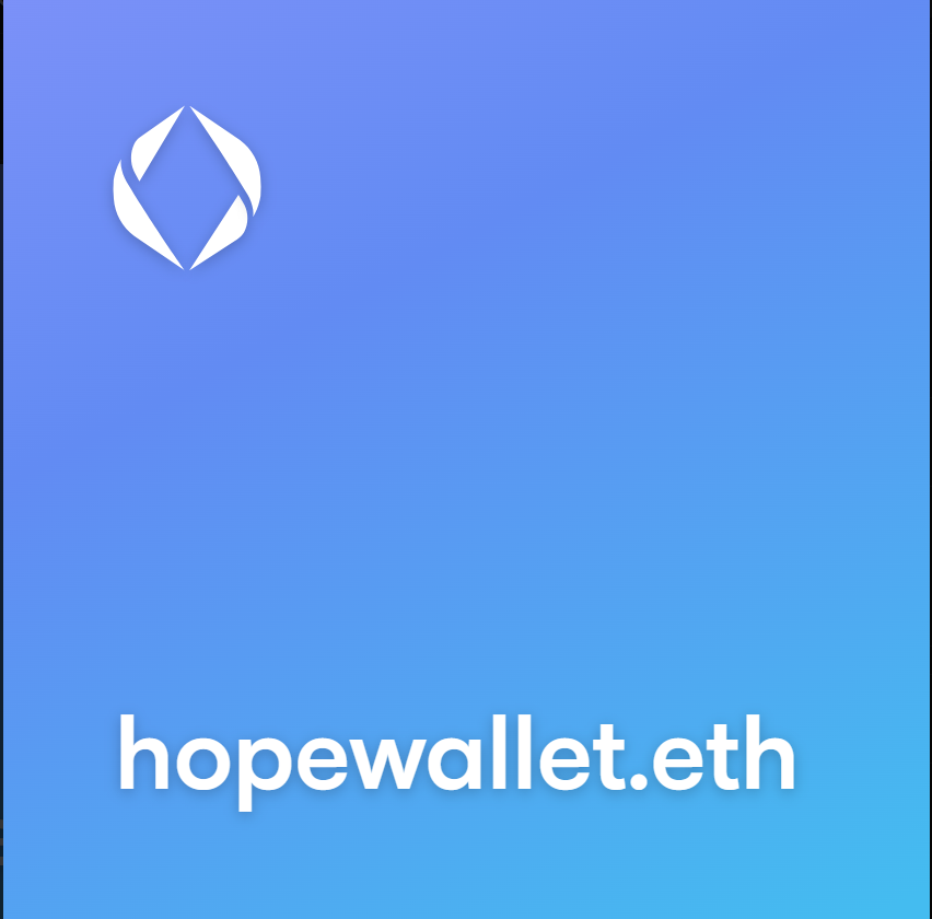 Opening to bids/offers for these #ENS 
HopeWallet.eth @ensvision 
HopeCard.eth
#ensdomains #web3names #web3domains