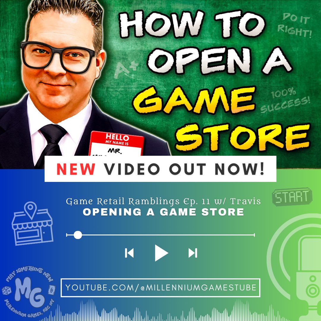 DON’T MAKE THESE 7 MISTAKES! 🛑Today Travis is talking about critical errors and how to open a game store and be SUCCESSFUL! ✨ Thank you for your support and hopefully we can crush that 500 subscriber goal soon—we’re so close! 🎉 Watch now! youtu.be/h5tVxhT4Pzg?si…