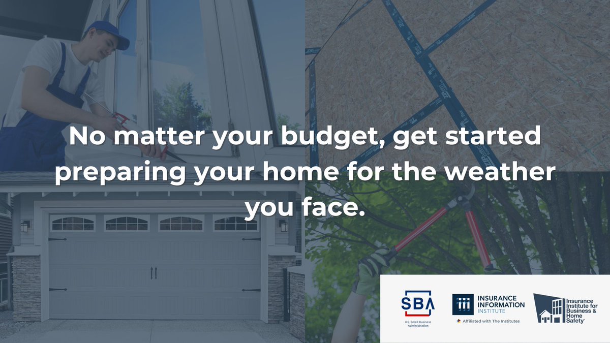 #FinancialCapabilityMonth: No matter your budget, just get started. Regardless of the weather you face or your budget, there are actions available at any price point. The important step is to get started. ✔️ Find tips at ibhs.org/guidance/homed…. @SBAgov @iiiorg