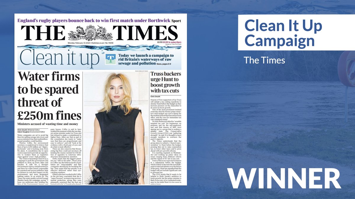 Congratulations to The #PressAwards Campaign of the Year category winner Clean It Up Campaign / @thetimes